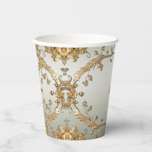 Golden Ornate Paper cup