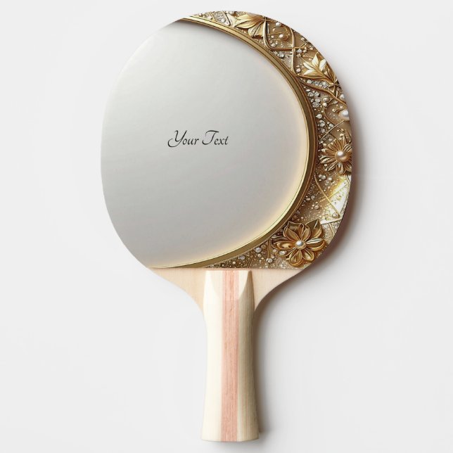 Golden Ornate Ping Pong Paddle (Front)