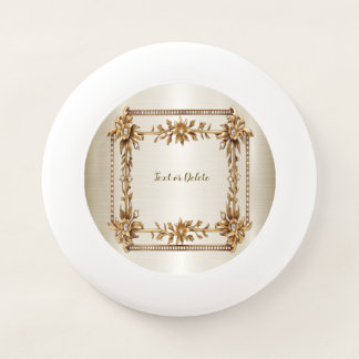 Golden Ornate Rectangle Dimond Flowers Shiny Wham-O Frisbee