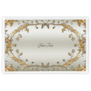 Golden Ornate Vanity Tray