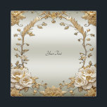 Golden Ornate White Flowers Magnet<br><div class="desc">Beautiful Golden Ornate White Flowers Magnet</div>
