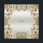 Golden Ornate White Flowers Magnet<br><div class="desc">Beautiful Golden Ornate White Flowers Magnet</div>