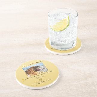 Golden Osteosarcoma Round Pet Tribute Coaster