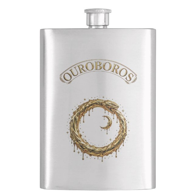 Golden Ouroboros Flask (Front)
