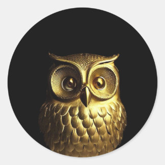Golden Owl Classic Round Sticker