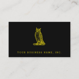 Golden Owl Crest Letterpress Style Business Card
