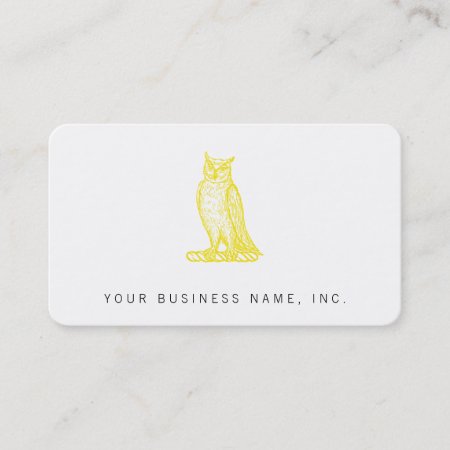 Golden Owl Crest Letterpress Style Business Card