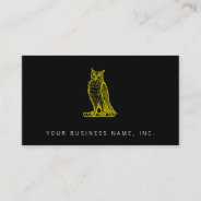 Golden Owl Crest Letterpress Style Business Card at Zazzle