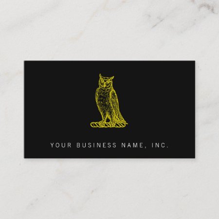 Golden Owl Crest Letterpress Style Business Card