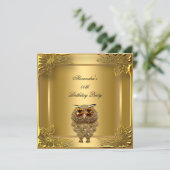 Golden Owl Elite Elegant Gold Birthday Party Invitation (Standing Front)