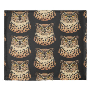 Golden Owl for Halloween, Thanksgiving, Autumn Duvet Cover
