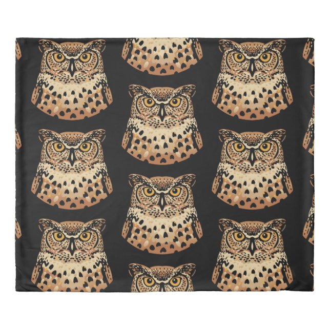 Golden Owl for Halloween, Thanksgiving, Autumn Duvet Cover (Front)