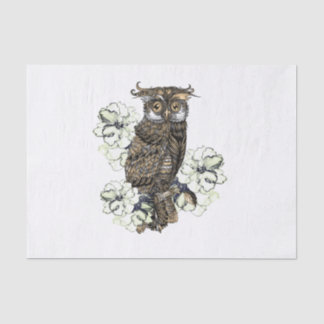 Golden Owl Green Orchids Tissue Paper