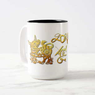 Golden Ox Paper-cut Chinese New Year 2021 Mug