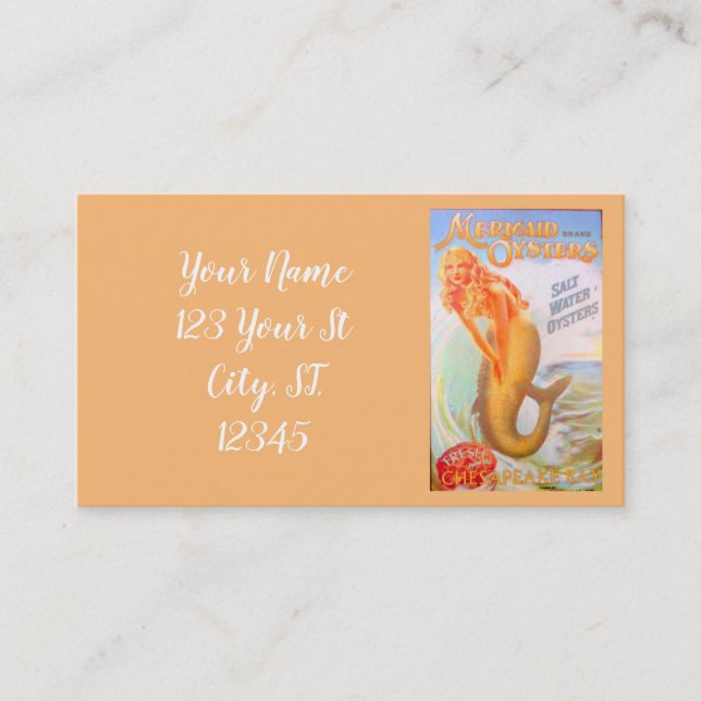 golden oyster mermaid Thunder_Cove Business Card (Front)