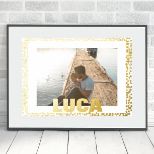 GOLDEN PAINT DROPS Modern Bold EDITABLE TEXT PHOTO Foil Prints