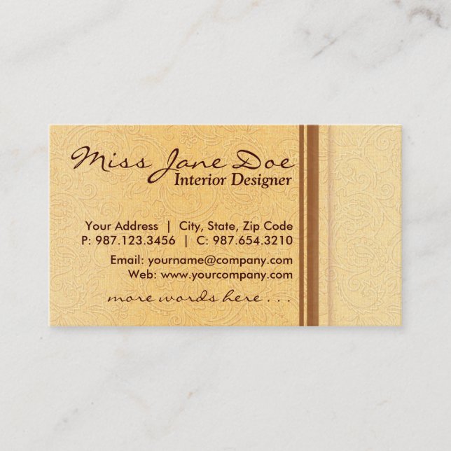 golden paisley business card (Front)