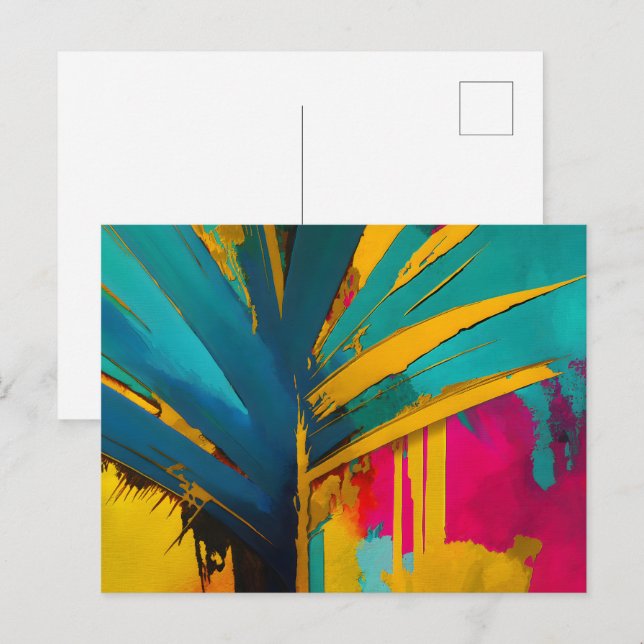 Golden Palm – Abstract Tropical Energy Postcard (Front/Back)