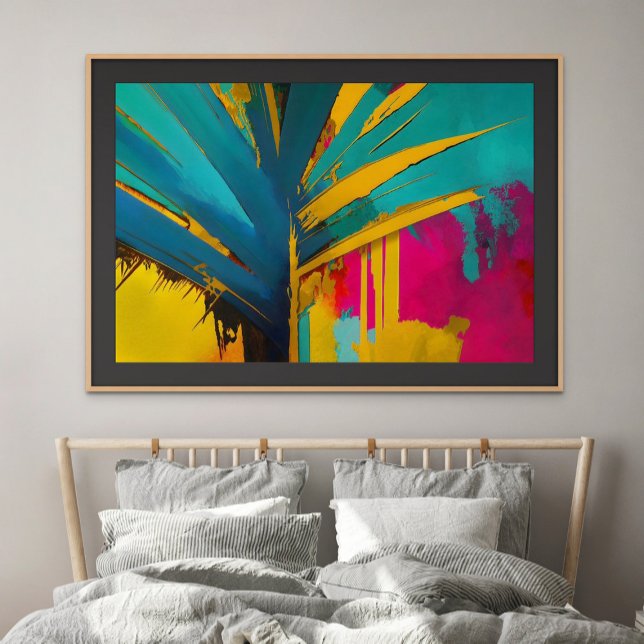 Golden Palm – Abstract Tropical Energy Poster (Golden Palm – Abstract Tropical Energy)