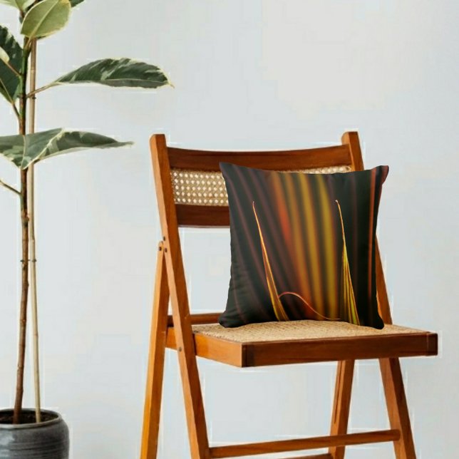 Golden Palm Fronds Throw Pillow (Creator Uploaded)