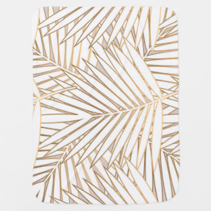 Golden palm leaves: art deco. baby blanket