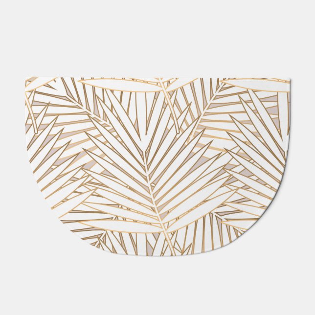 Golden palm leaves: art deco. doormat (Front)