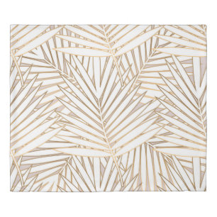 Golden palm leaves: art deco. duvet cover