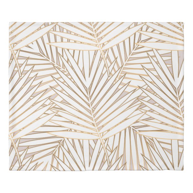 Golden palm leaves: art deco. duvet cover (Front)