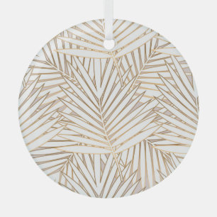 Golden palm leaves: art deco. glass ornament