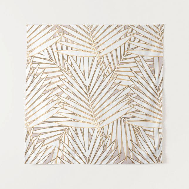 Golden palm leaves: art deco. tapestry (Front)
