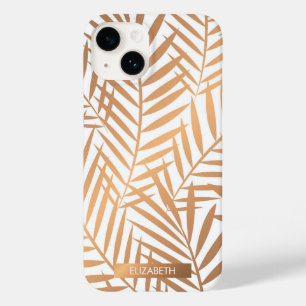 Golden Palm Tree Leaf Pattern Case-Mate iPhone 14 Case