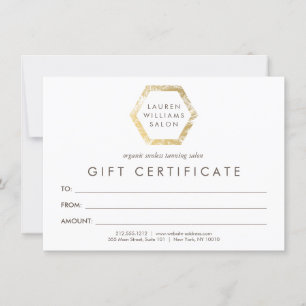 Golden Palms Logo on White Gift Certificate