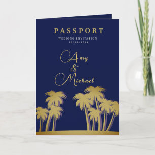 Golden Palms Midnight Oasis Passport Invitation