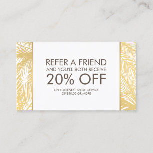 Golden Palms Spray Tanning Logo White Referral Card