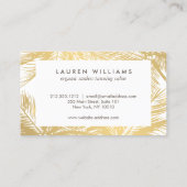 Golden Palms Spray Tanning Salon Logo on White Business Card (Back)