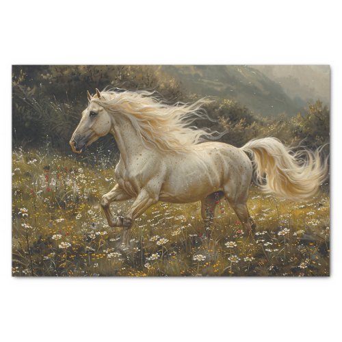 Golden Palomino Horse Painting Decoupage Tissue Paper