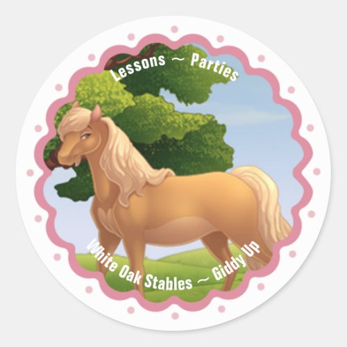 Golden Palomino Pony Classic Round Sticker