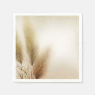 Golden Pampas Grass Bohemian Boho Wedding Napkins