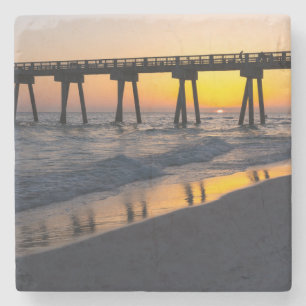 Golden Panama City Sunset Reflections Coaster