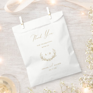 Golden Paper Favor Bags Wedding Thank you