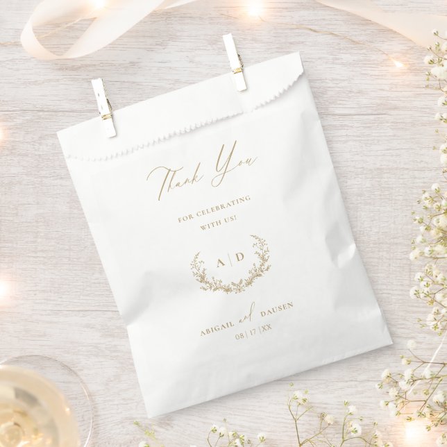 Golden Paper Favor Bags Wedding Thank you (Clipped)