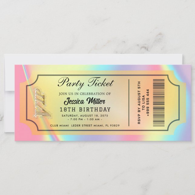 Golden Party Ticket Invitation (Front)