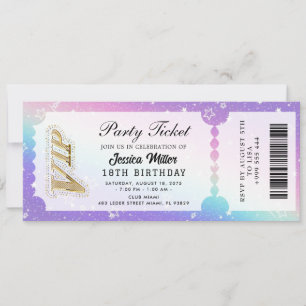 Golden Party Ticket Invitation