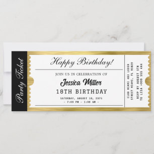 Golden Party Ticket Invitation