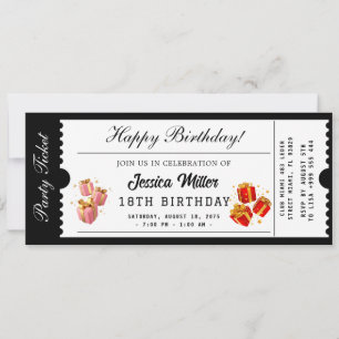 Golden Party Ticket Invitation