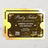 Golden Party Ticket Invitation (Front/Back)