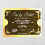 Golden Party Ticket Invitation