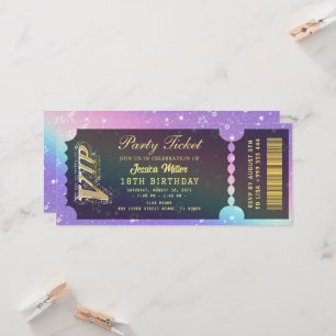 Golden Party Ticket Invitation