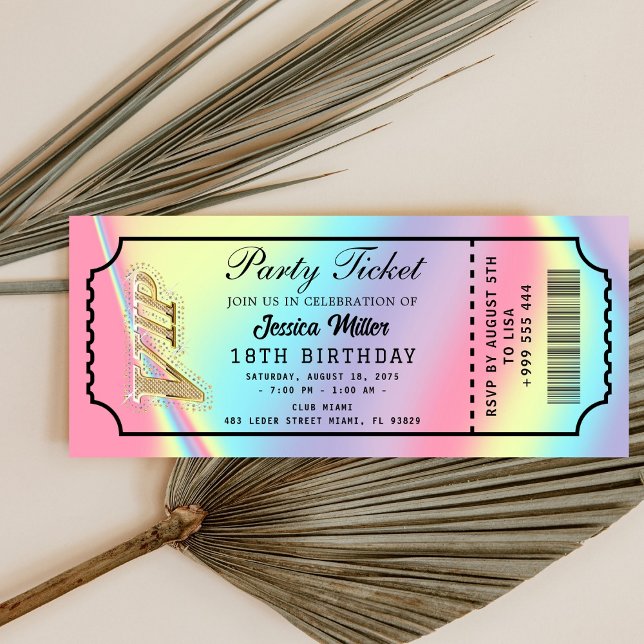 Golden Party Ticket Invitation (Creator Uploaded)