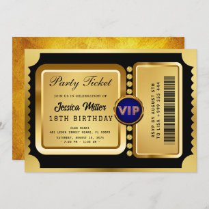 Golden Party Ticket Invitation